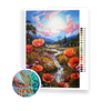 Radiant Sunlit Poppies by the Stream DIY Diamond Painting Kit for Adults