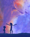 paint by numbers kit Aesthetic Rick And Morty Silhouettes - Custom paint by number