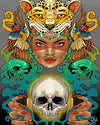 paint by numbers kit Aztec Woman And Skull - Custom paint by number