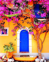 paint by numbers kit Blue door of greek house - Custom paint by number