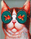 paint by numbers kit Cat With Fish Glasses