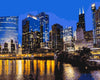 paint by numbers kit Chicago City View - Custom paint by number