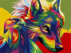 paint by numbers kit Colourful Wolf
