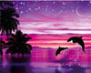 paint by numbers kit Dolphin Purple Night
