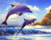 paint by numbers kit Dolphin With Sea Waves