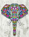 paint by numbers kit Elephant Colourful 6
