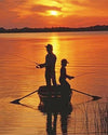 paint by numbers kit Father And Son Fishing Silhouette - Custom paint by number