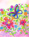 paint by numbers kit Flowers and Butterfly - Custom paint by number