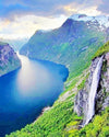 paint by numbers kit Geiranger Norway - Custom paint by number