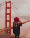 paint by numbers kit Girl Watching Golden Gate Bridges - Custom paint by number