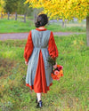 paint by numbers kit Girl with vintage dress in gardens - Custom paint by number