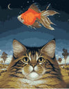 paint by numbers kit Golden Cat And Fish