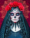 paint by numbers kit Gothic Sugar Skull - Custom paint by number