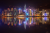 paint by numbers kit Hong Kong Skyline lights - Custom paint by number