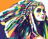 paint by numbers kit Indian Girl On Pop Arts - Custom paint by number