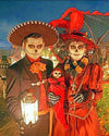 paint by numbers kit Latino Sugar Skulls - Custom paint by number