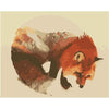 paint by numbers kit Mountain forest fire fox
