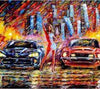 paint by numbers kit Night Racing Cars - Custom paint by number