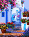 paint by numbers kit Santorini Flower Path - Custom paint by number