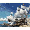 paint by numbers kit Ships Galleons 32
