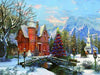 paint by numbers kit Snowy Town 1