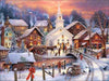 paint by numbers kit Snowy Town 6