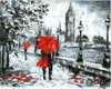 paint by numbers kit Street London Black White and Red - Custom paint by number