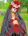 paint by numbers kit Sugar Skull Gothic Woman - Custom paint by number