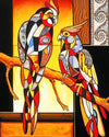 paint by numbers kit The Abstract parrots - Custom paint by number