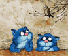 paint by numbers kit Two Funny Blue Cats