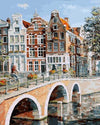 paint by numbers kit View of Amsterdam Canal - Custom paint by number