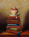 paint by numbers kit Vintage coffee cup on books - Custom paint by number