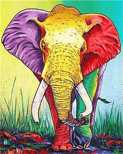 Elephant Colourful 13 - Custom paint by number