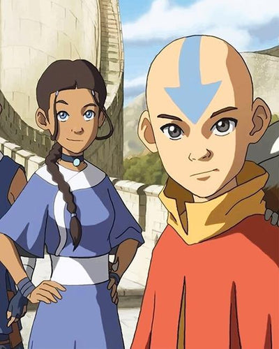 paint by numbers kit Aang and Katara The Last Airbender - Custom paint by number