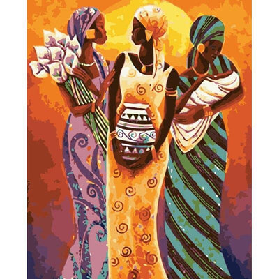 paint by numbers kit African Sisters - Custom paint by number