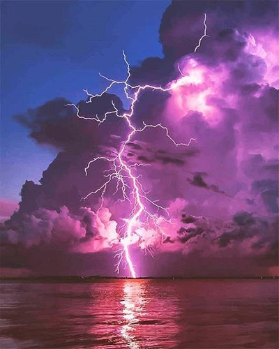 paint by numbers kit Amazing Thunderstorm - Custom paint by number