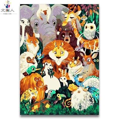 paint by numbers kit Animals family - Custom paint by number