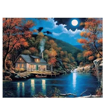 paint by numbers kit Autumn Night - Custom paint by number