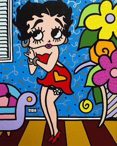paint by numbers kit Betty boop cartoon - Custom paint by number