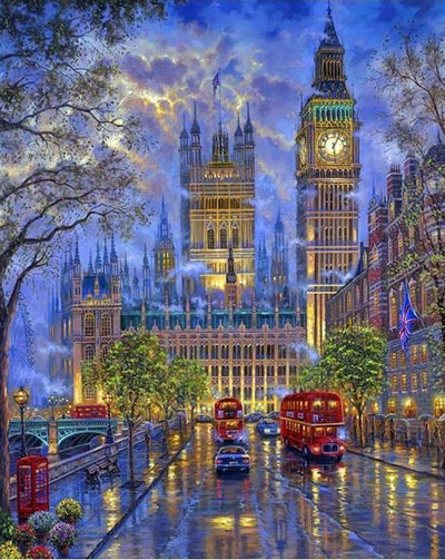 paint by numbers kit British London Night - Custom paint by number