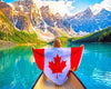 paint by numbers kit Canada Flag In Banff National Park - Custom paint by number