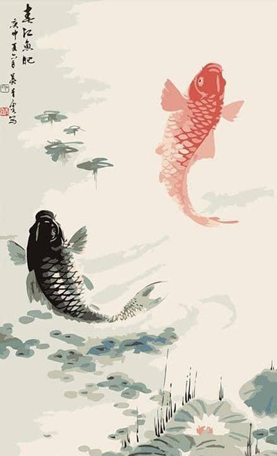 paint by numbers kit Chinese Koi Fish - Custom paint by number