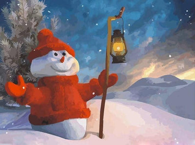 paint by numbers kit Christmas Snowman - Custom paint by number
