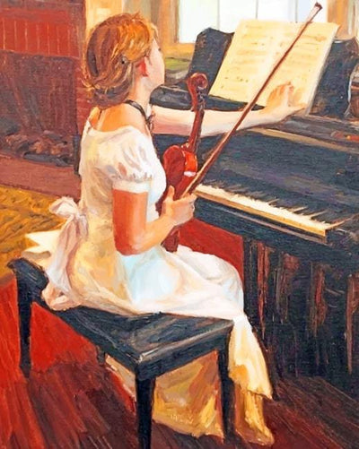 paint by numbers kit Classical pianist females - Custom paint by number