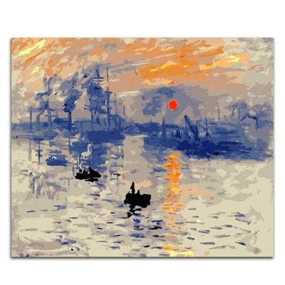 paint by numbers kit Claude Monet Sunrise - Custom paint by number
