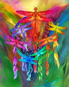 paint by numbers kit Colorful Dragonflies - Custom paint by number