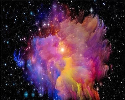 paint by numbers kit Colorful Galaxys - Custom paint by number