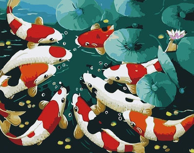 paint by numbers kit Colorful Koi Fish - Custom paint by number