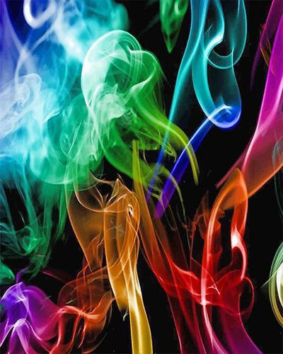 paint by numbers kit Colorful Light Smokes - Custom paint by number