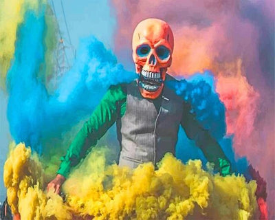 paint by numbers kit Colorful Smoke Skull - Custom paint by number